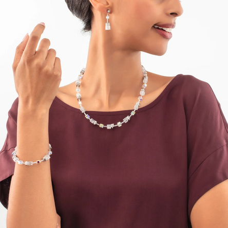 Coeur De Lion GeoCube Iconic Silver-White Bracelet
