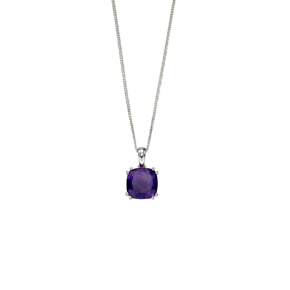 Gecko Amethyst Cushion Sterling Silver Pendant
