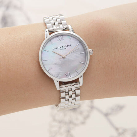 Olivia Burton Mother Of Pearl Silver Watch