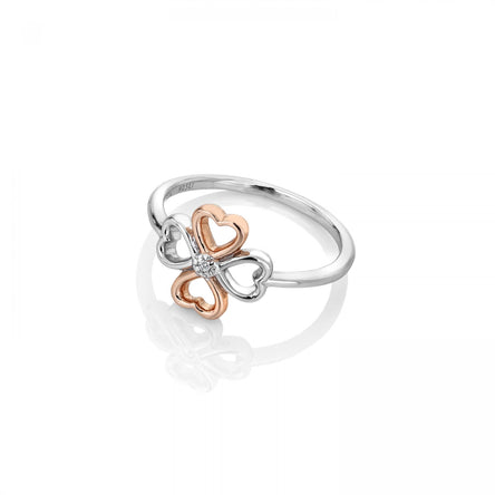 Hot Diamonds Lucky in Love Silver and Rose Gold Ring