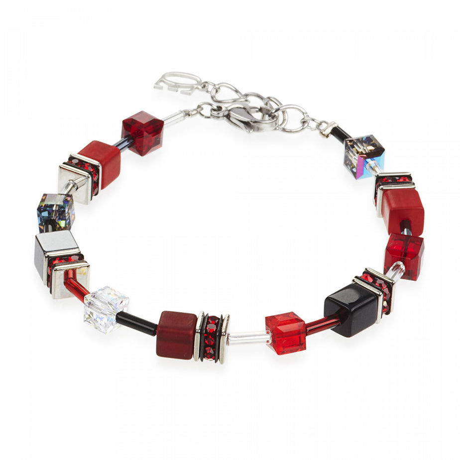 Coeur De Lion Geo Cube Red-Hematite Bracelet