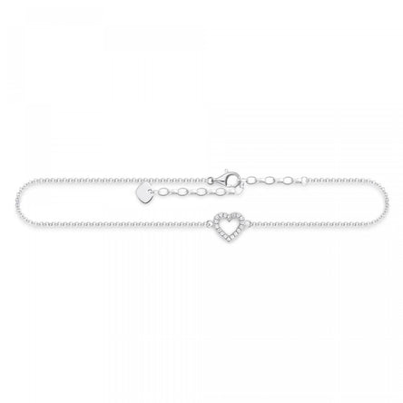 Thomas Sabo Silver Cut Out Heart Anklet