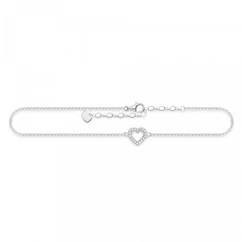 Thomas Sabo Silver Cut Out Heart Anklet
