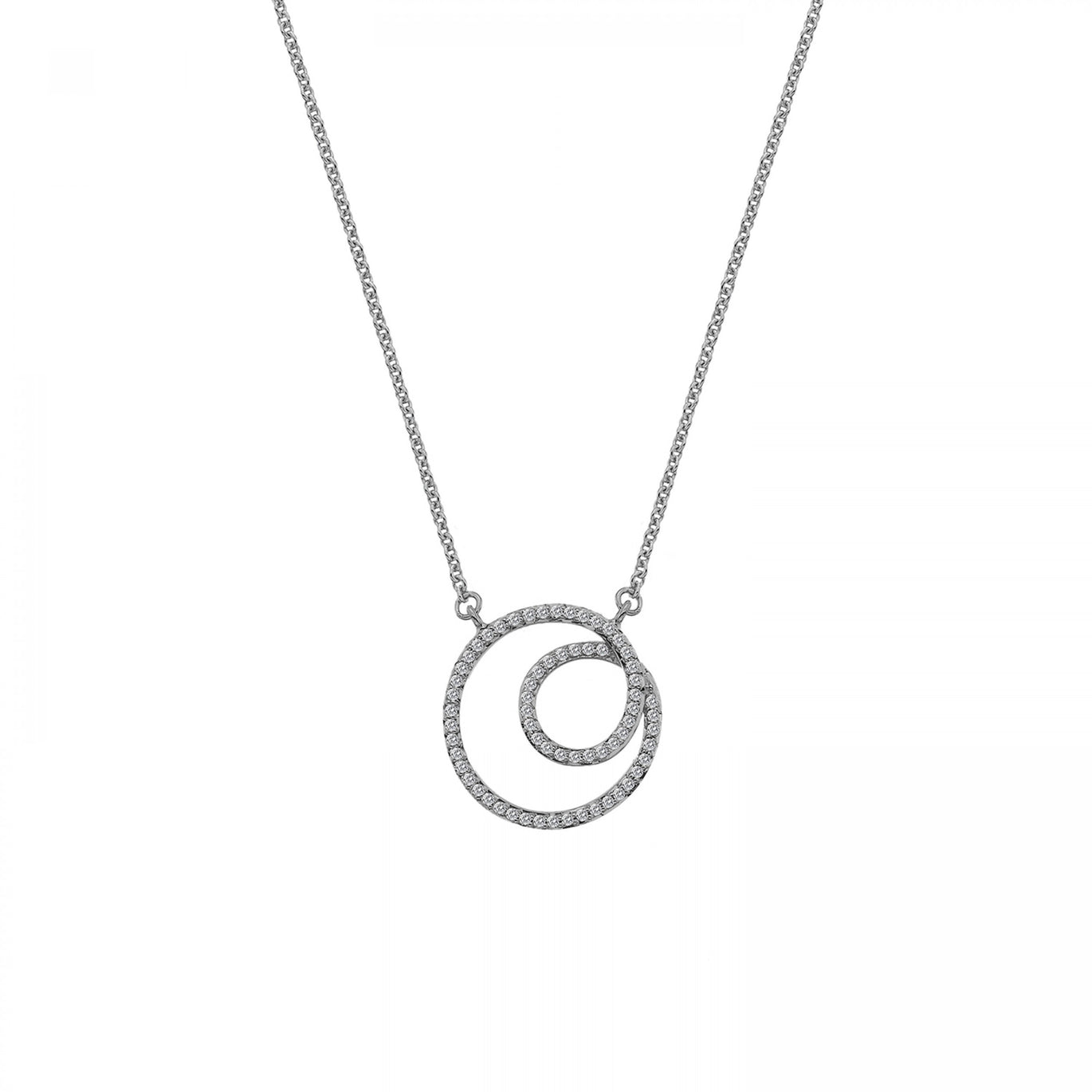 Hot Diamonds 9ct White Gold Flow Coiled Necklace