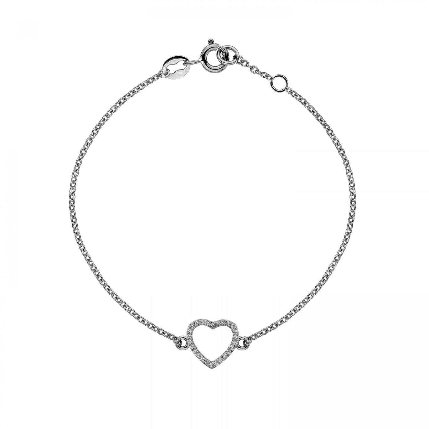 Hot Diamonds 9ct White Gold Ripple Heart Bracelet