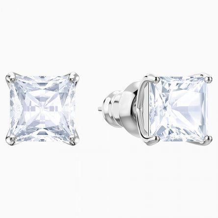 Swarovski Attract Stud Earrings, White, Rhodium Plated