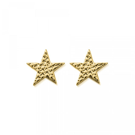 ChloBo Gold Sparkle Star Stud Earrings