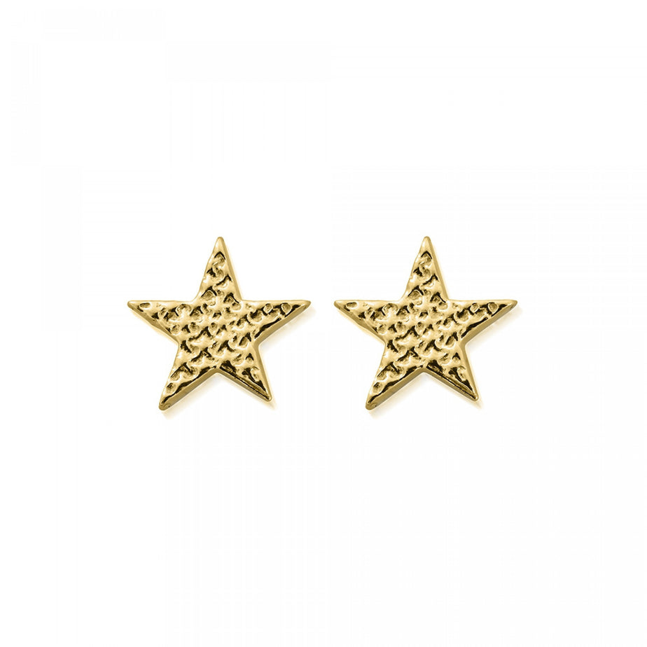 ChloBo Gold Sparkle Star Stud Earrings