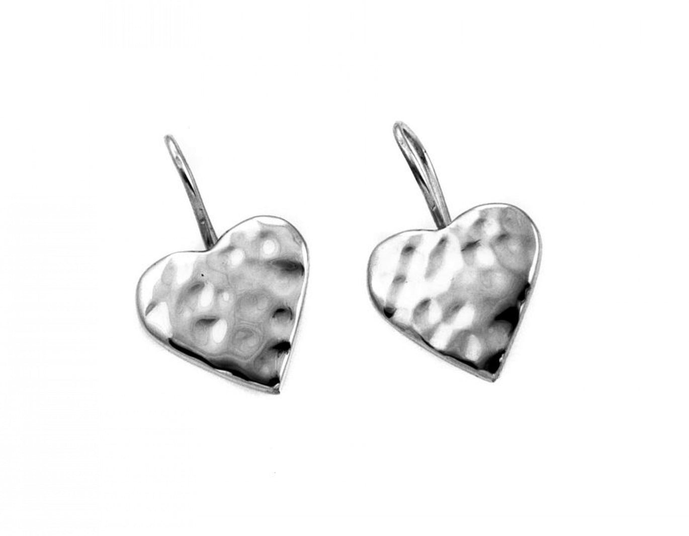 Out Of Mexico Hammered Heart Earrings