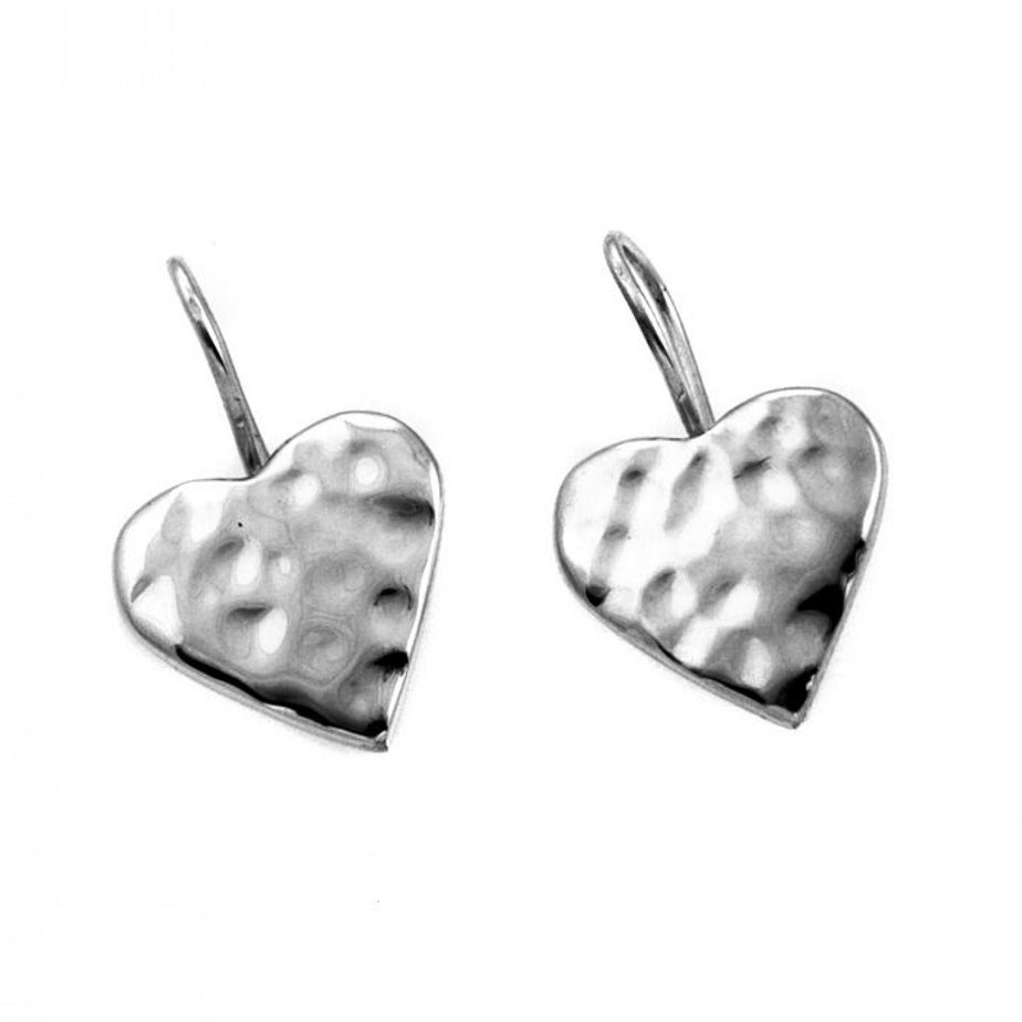 Out Of Mexico Hammered Heart Earrings