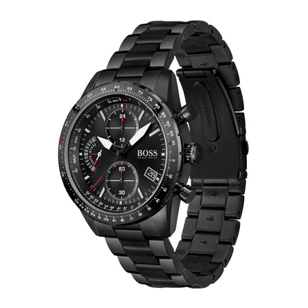 Hugo boss watches mens black on sale