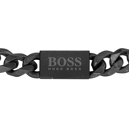 Boss Men's Black Curb Bracelet