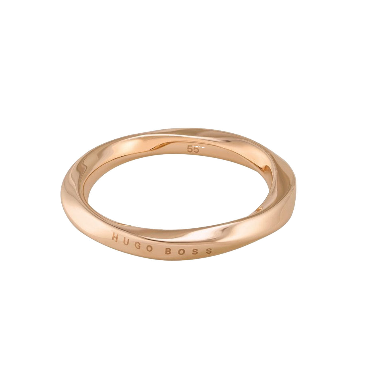 Boss Ladies Signature Rose Gold Twist Ring