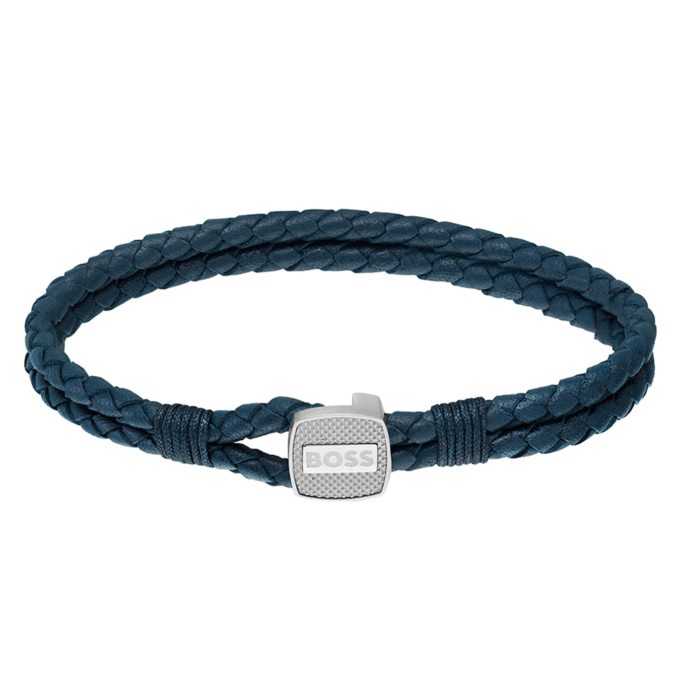 Boss Men's Seal Blue Braided Bracelet