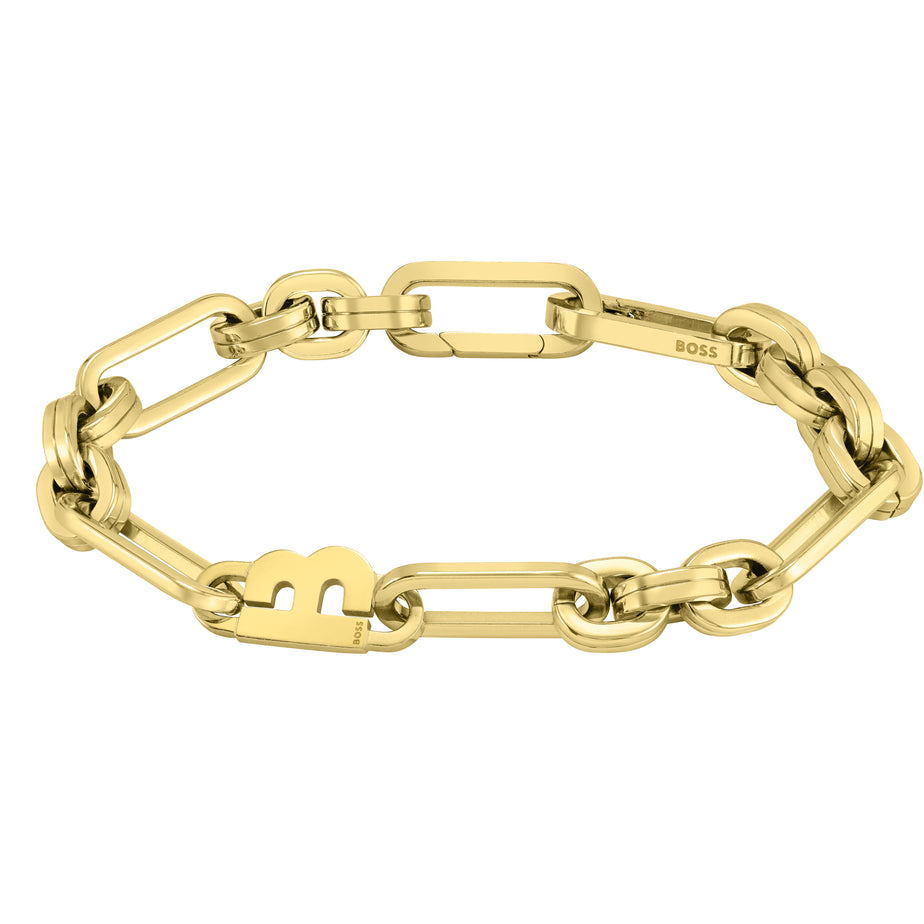 Boss Hailey Yellow Gold Link Chain Bracelet