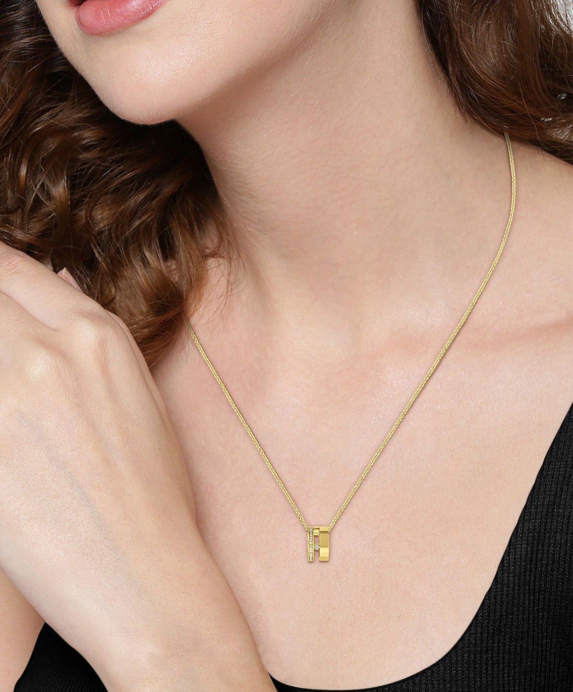 Boss Ladies Gold Plated Necklace