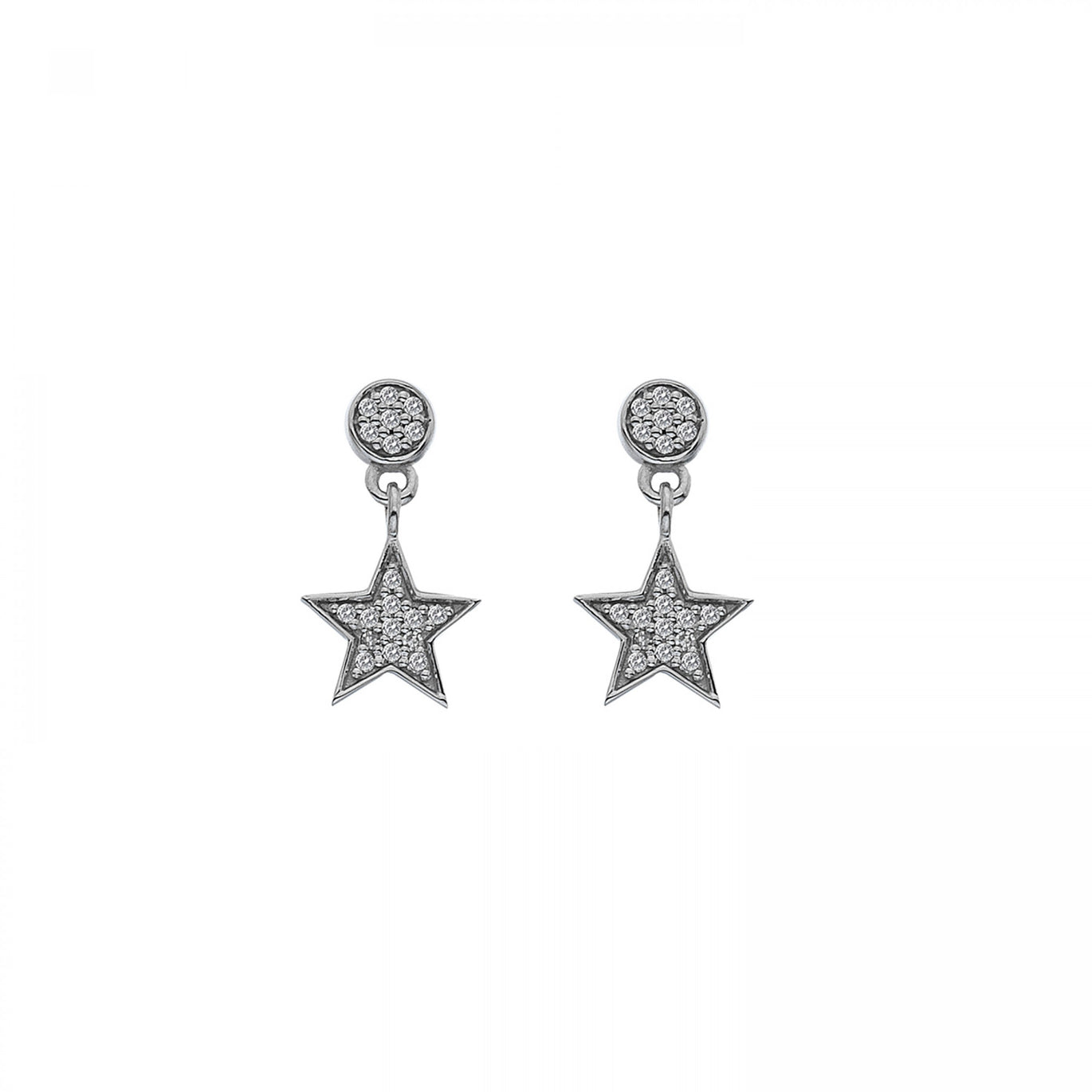 Hot Diamonds 9ct White Gold Glint Star Earrings