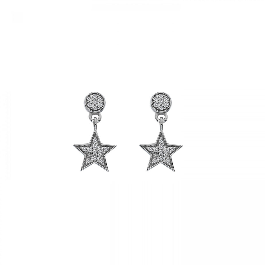 Hot Diamonds 9ct White Gold Glint Star Earrings