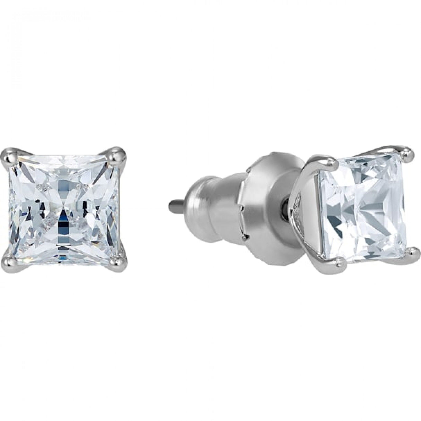 Swarovski Attract Pierced Earrings, White, Rhodium Plated