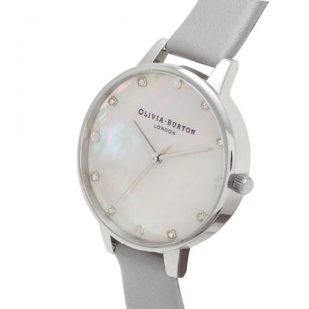 Olivia Burton Grey Mother Of Pearl Demi Dial Grey & Silver Watch