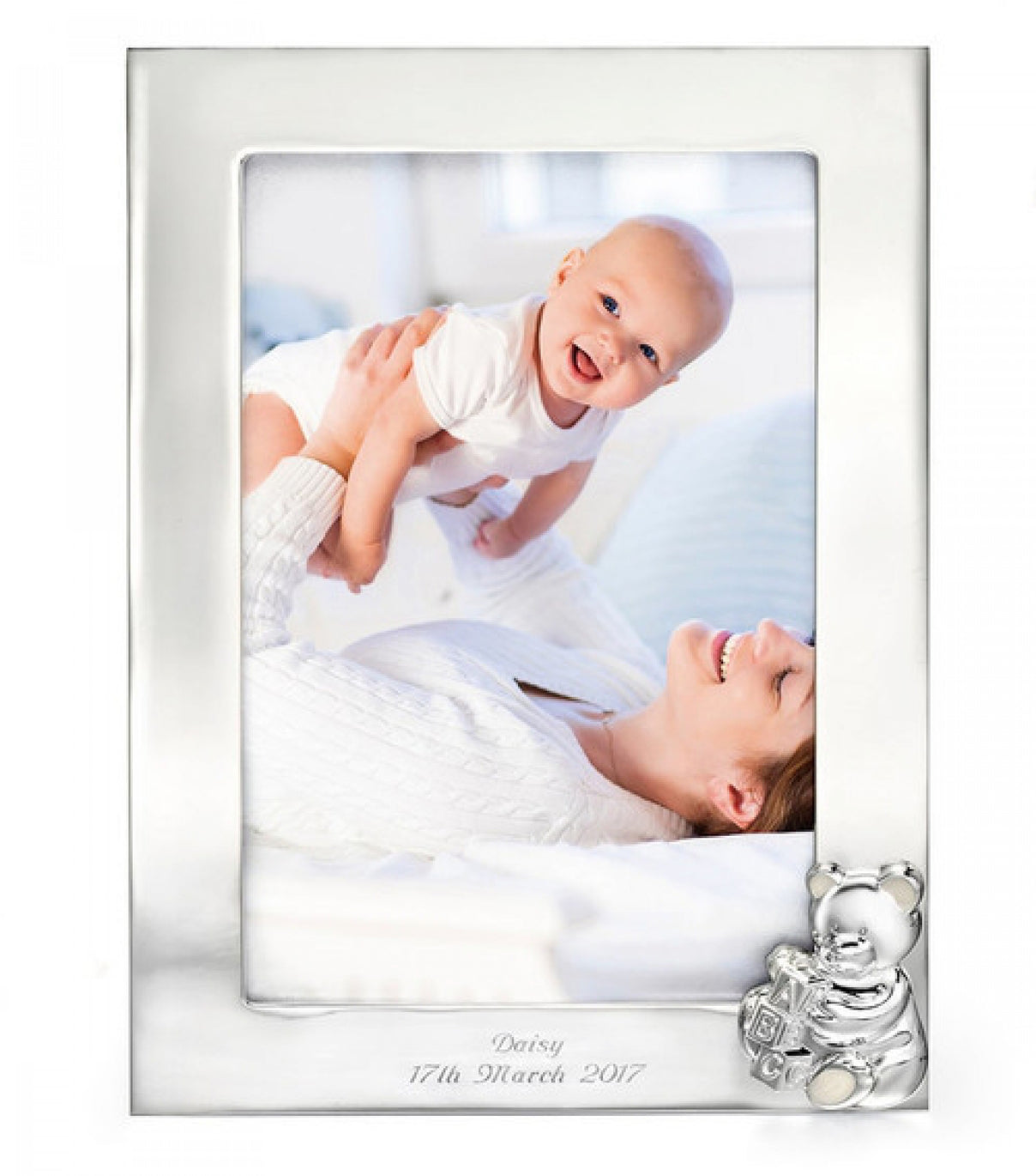 D For Diamond Silver Plated Photo Frame