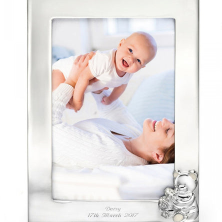 D For Diamond Silver Plated Photo Frame