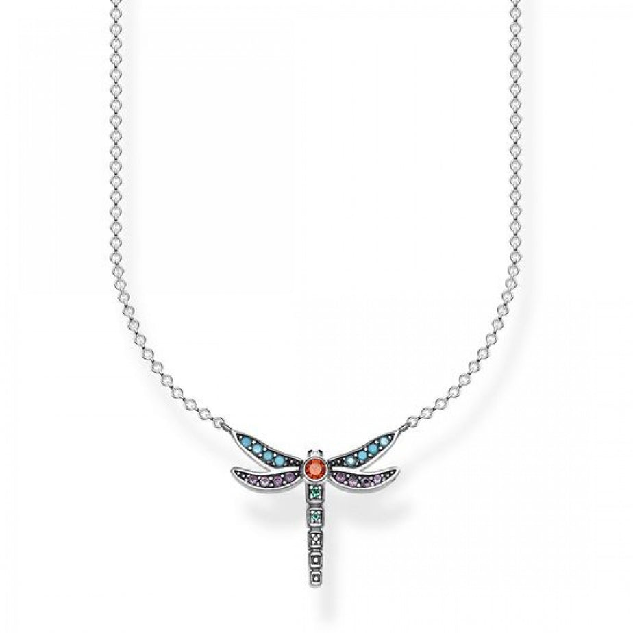 Thomas Sabo Multi-coloured Silver Small Dragonfly Necklace