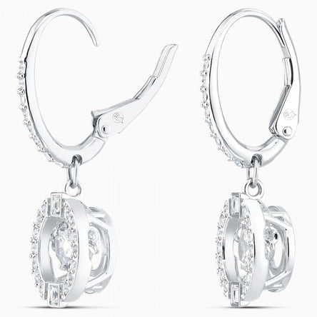 Swarovski Sparkling Dance Pierced Earrings, White, Rhodium Plated