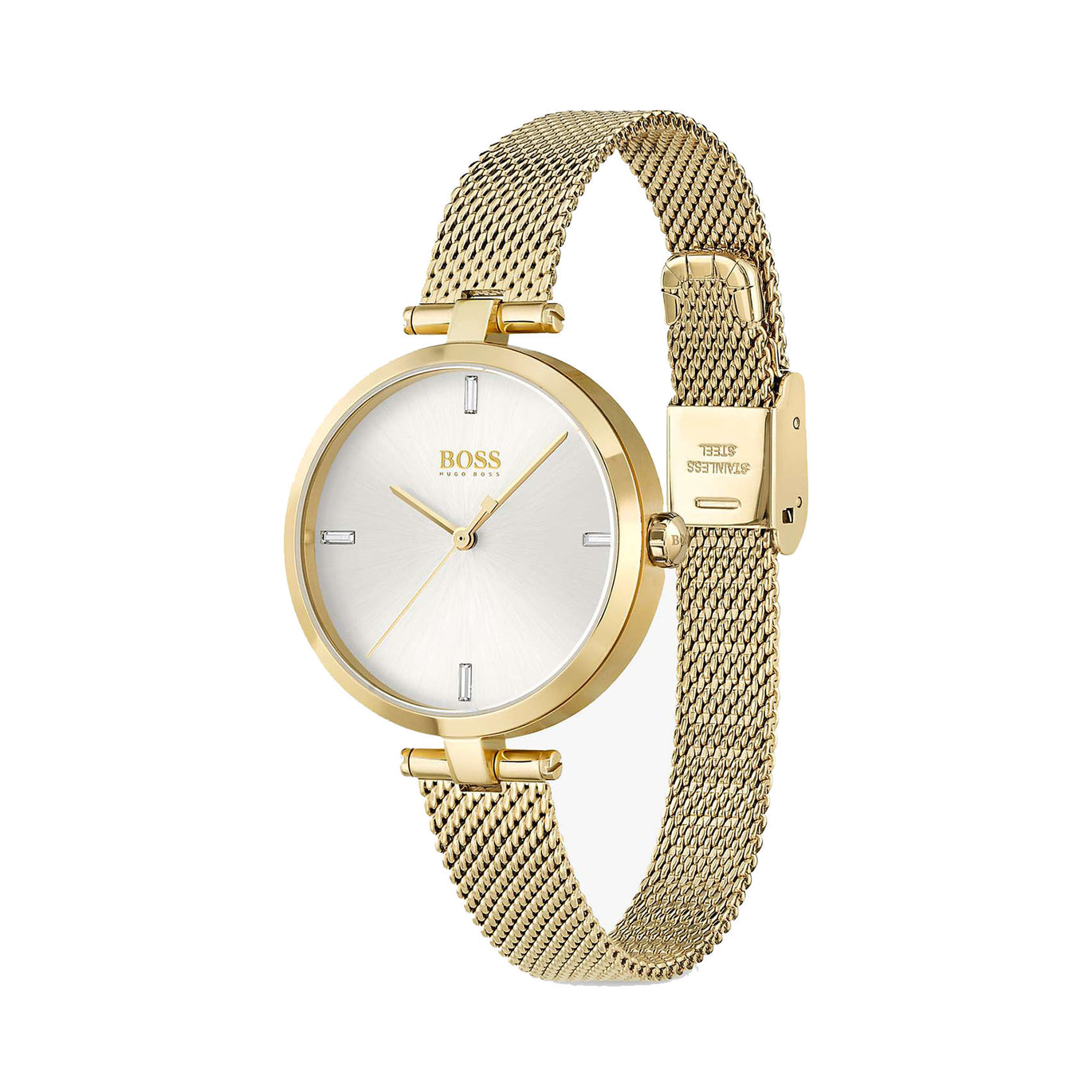 Boss Ladies Majesty Mesh Strap Yellow Gold Watch