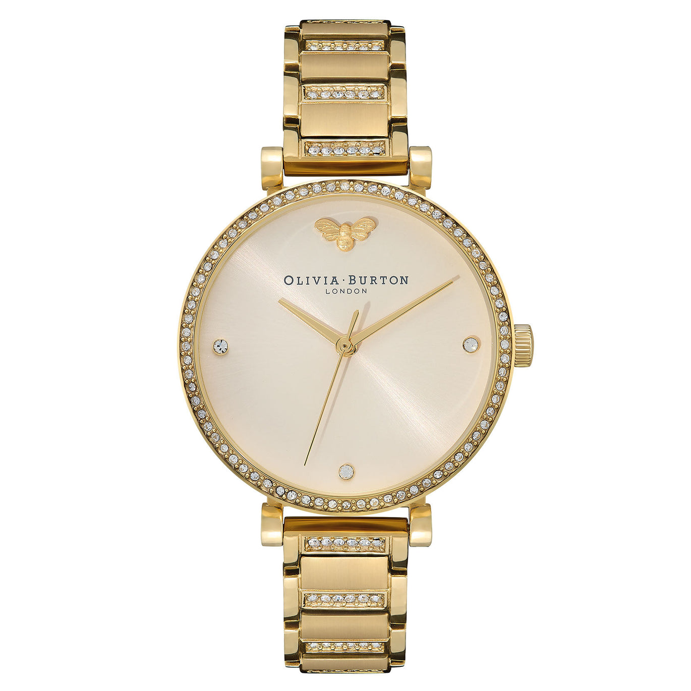 Olivia Burton 32mm Tbar Nude & Gold Bracelet Watch