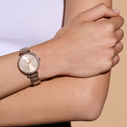 Olivia Burton 32mm Tbar Blush & Carnation Gold Bracelet Watch
