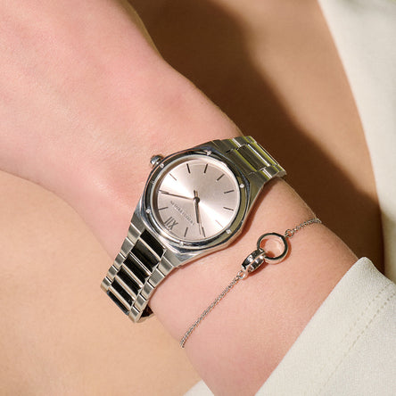 Olivia Burton Hexa Blush & Silver Watch