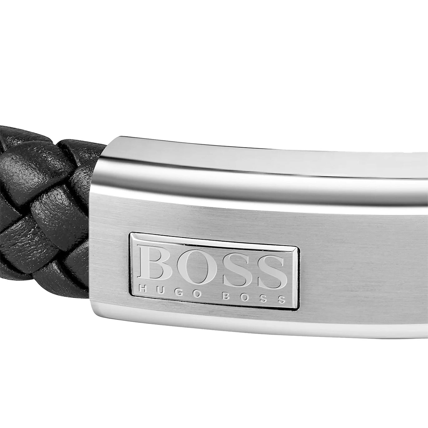 Boss Men's Lander Black Leather Bracelet