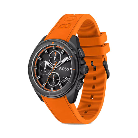 Boss Men Volane Orange Silicone strap Chronograph Watch