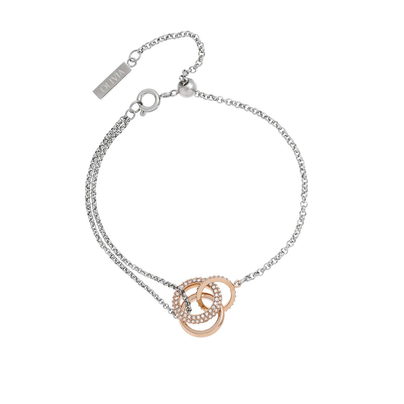 Olivia Burton Entwine Silver & Rose Gold Bracelet