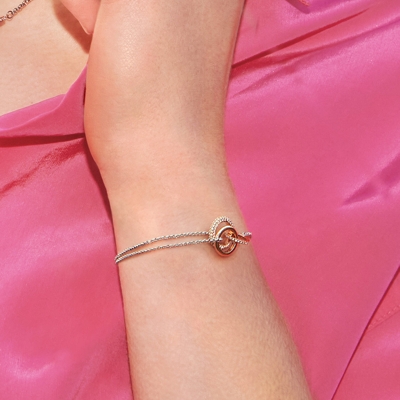 Olivia Burton Entwine Silver & Rose Gold Bracelet