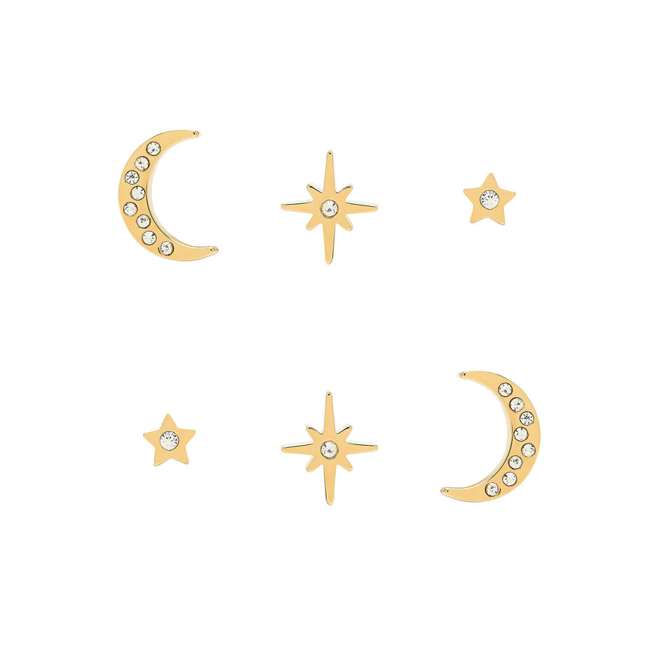 Olivia Burton North Star & Moon Gold Earring Set
