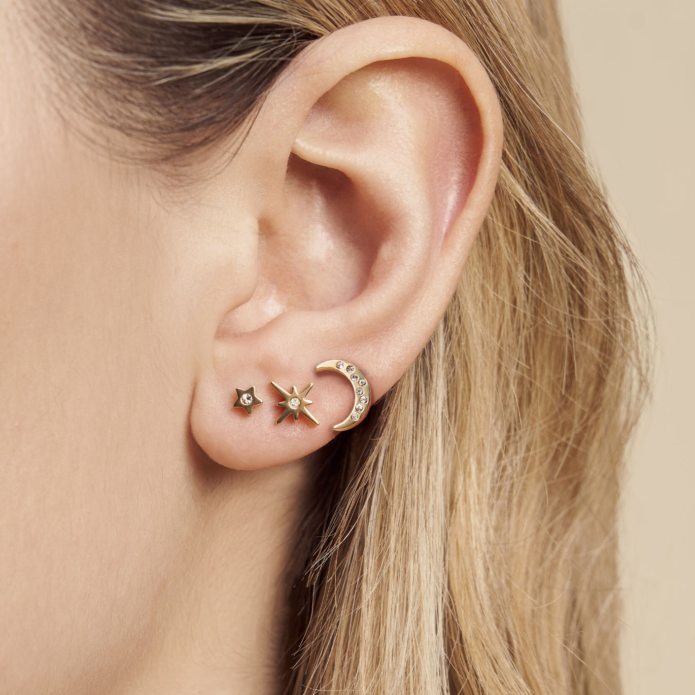 Olivia Burton North Star & Moon Gold Earring Set
