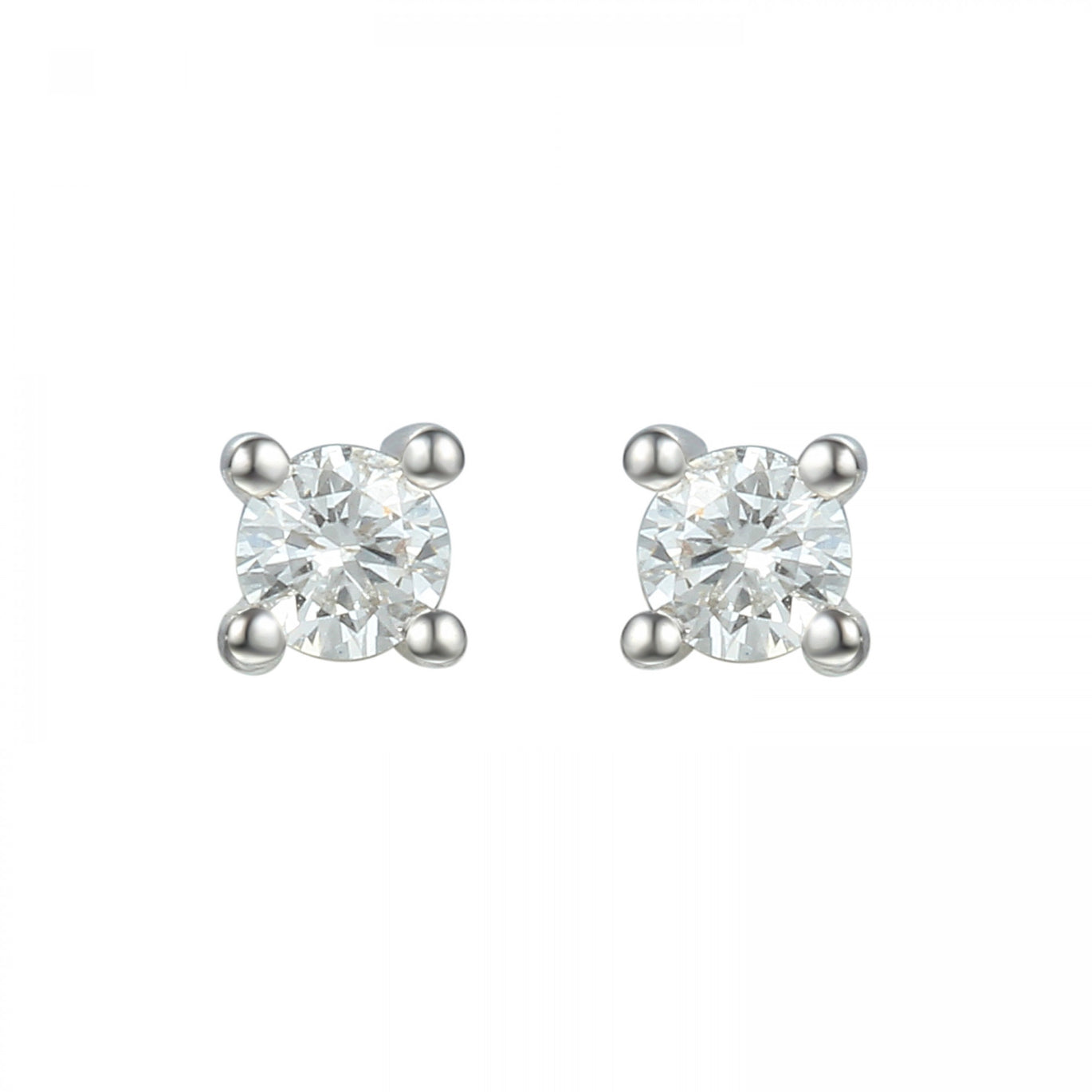 9ct White Gold & Diamond Stud Earrings 0.11ct