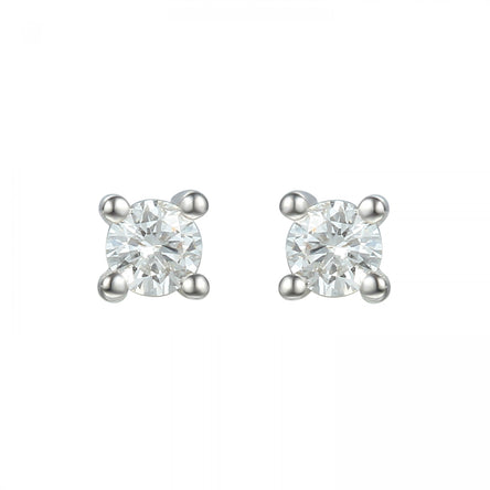 9ct White Gold & Diamond Stud Earrings 0.11ct