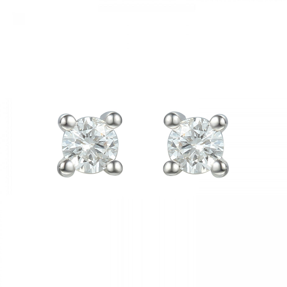 9ct White Gold & Diamond Stud Earrings 0.11ct