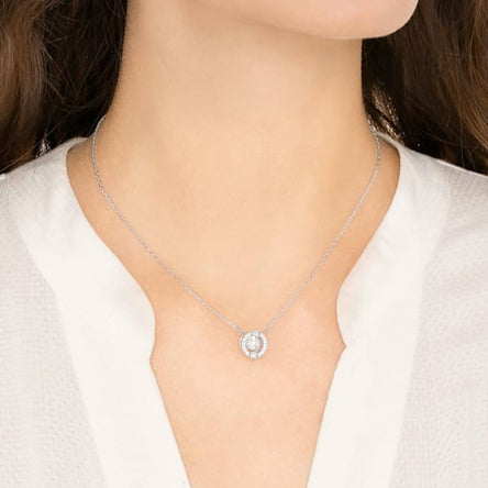 Swarovski White Sparkling Dance Round Necklace
