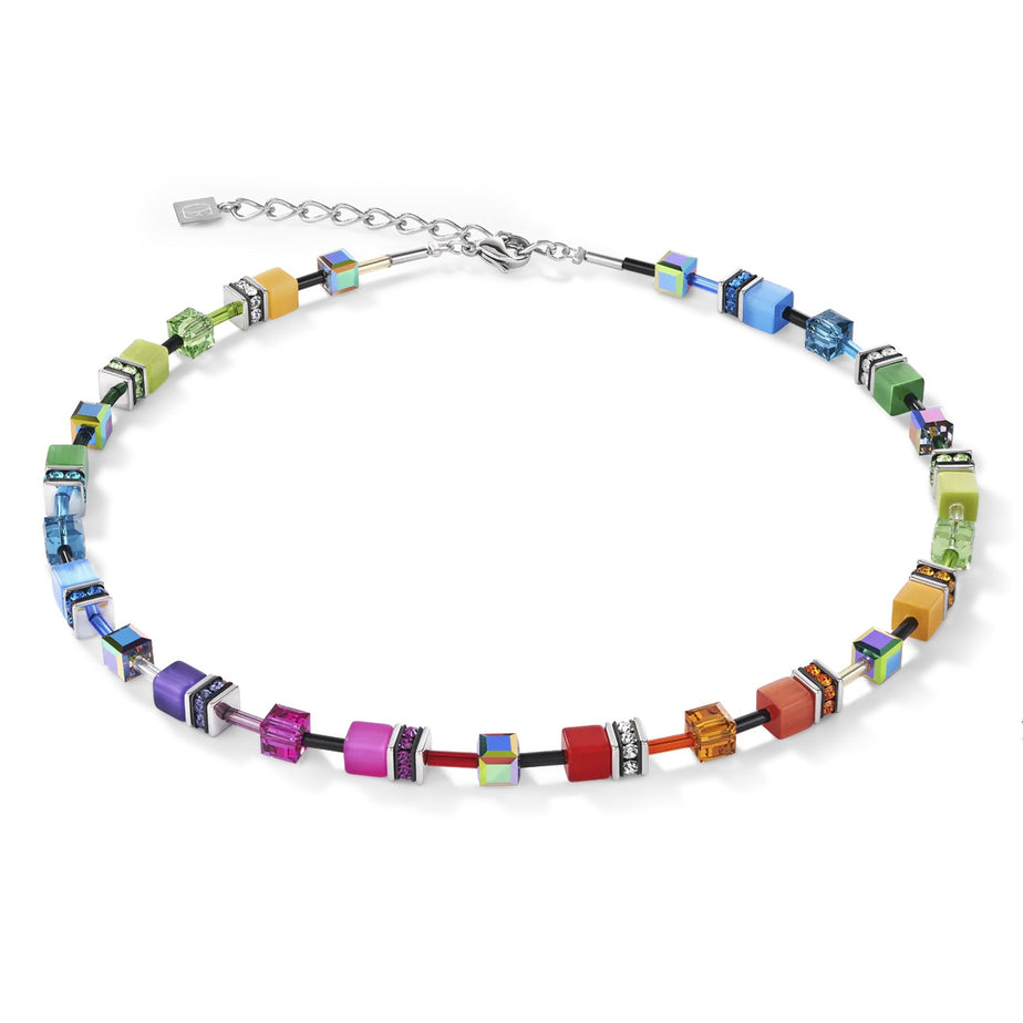 Coeur De Lion GeoCUBE® Multicolour Rainbow Necklace