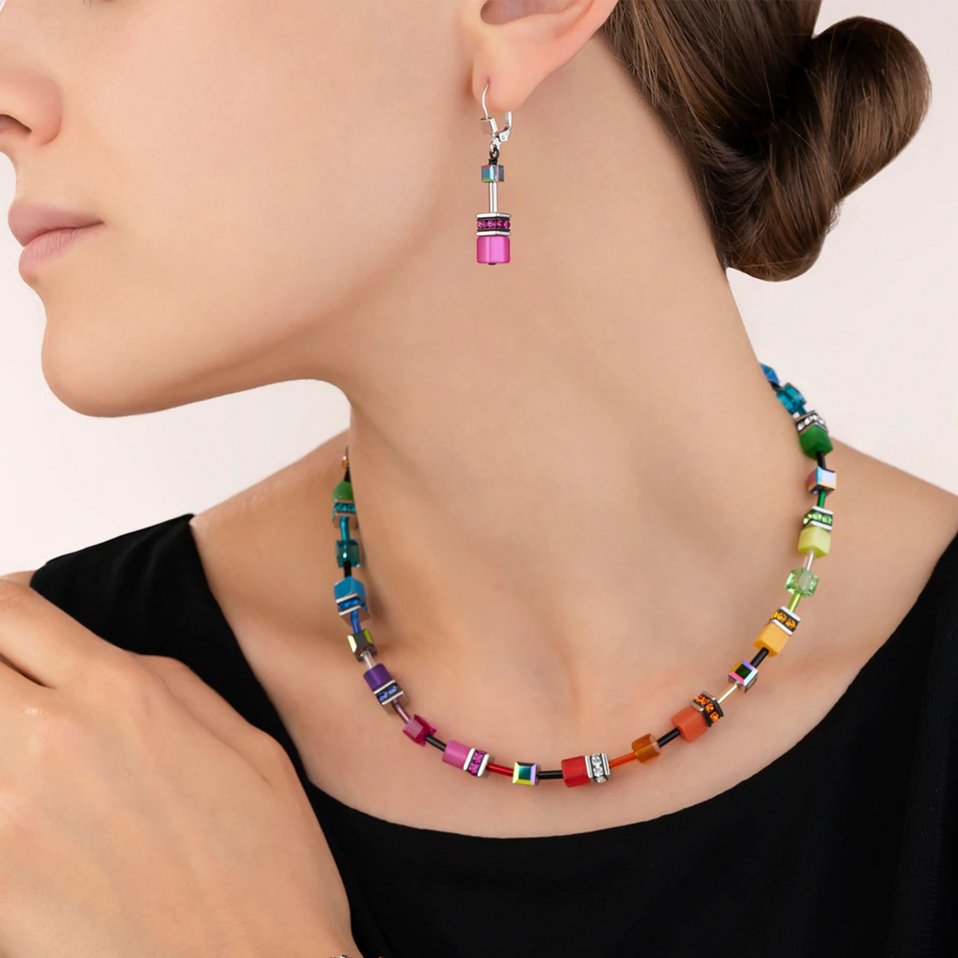 Coeur De Lion GeoCUBE® Multicolour Rainbow Drop Earrings