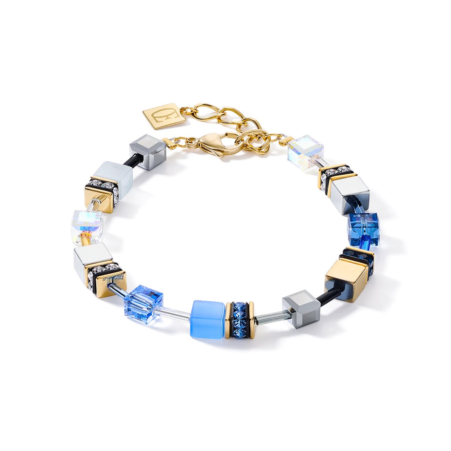Coeur De Lion GeoCUBE® Blue - Gold Bracelet