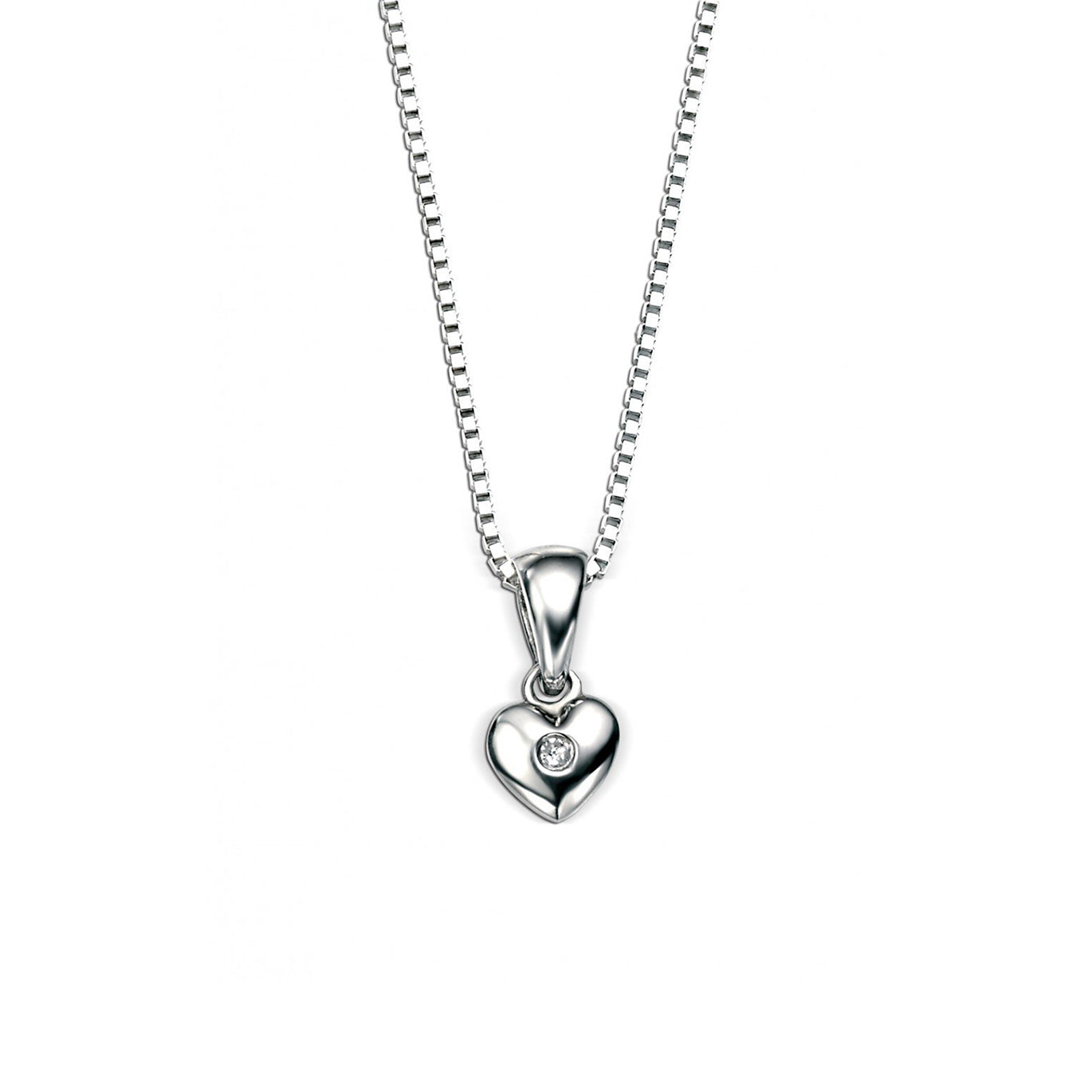 D for Diamond Heart Pendant