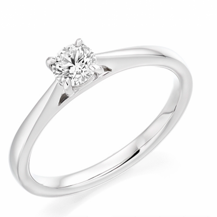 Platinum Natural Diamond Solitaire Engagement Ring