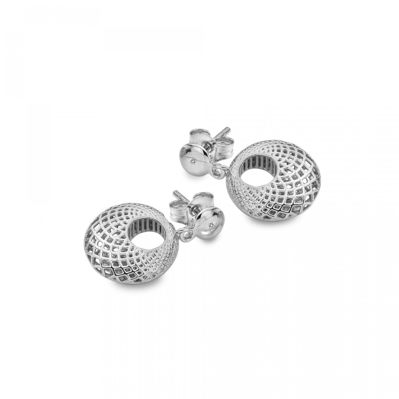 Hot Diamonds Silver Quest Filigree Circle Drop Earrings