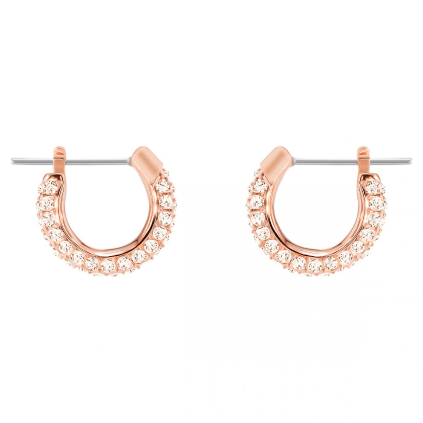 Swarovski Rose Gold Crystal Small Hoop Earrings