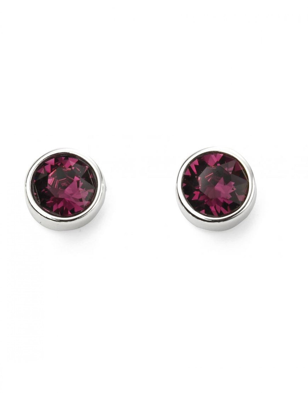 February Birthstone Amethyst Crystal Stud Earrings